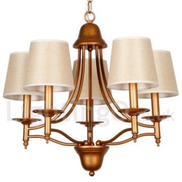 Lustre estilo vela estilo mediterrâneo retrô rústico de 5 luzes