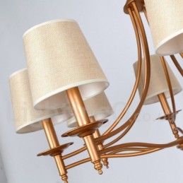 Lustre estilo vela estilo mediterrâneo retrô rústico de 5 luzes