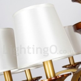 Lustre estilo retrô mediterrâneo com 8 luzes estilo vela rústica