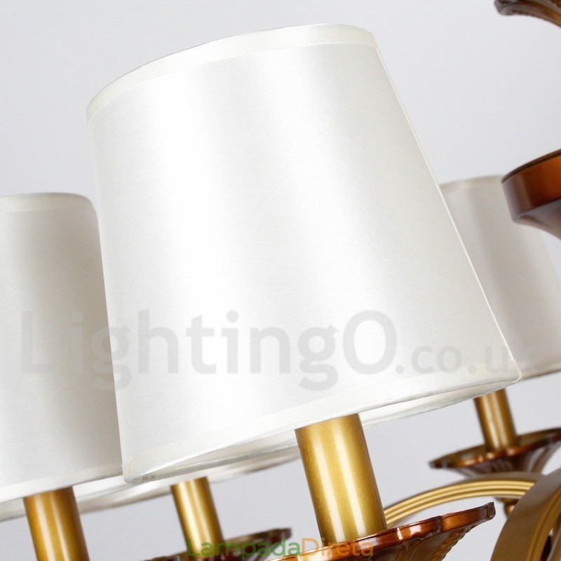 Lustre estilo retrô mediterrâneo com 8 luzes estilo vela rústica