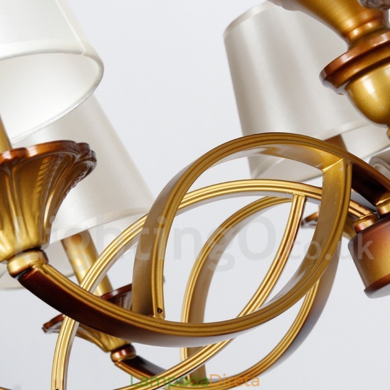 Lustre estilo retrô mediterrâneo com 8 luzes estilo vela rústica