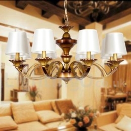 Lustre estilo retrô mediterrâneo com 8 luzes estilo vela rústica