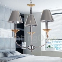 Lustre moderno contemporâneo estilo vela cromado de 3 luzes