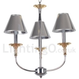 Lustre moderno contemporâneo estilo vela cromado de 3 luzes