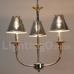 Lustre moderno contemporâneo estilo vela cromado de 3 luzes
