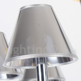 Lustre moderno contemporâneo estilo vela cromado de 3 luzes