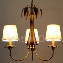 Lustre moderno contemporâneo estilo vela rústica de 3 luzes