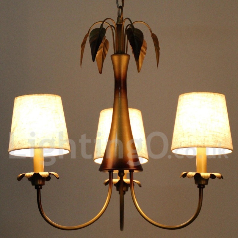Lustre moderno contemporâneo estilo vela rústica de 3 luzes