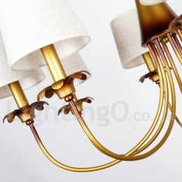 Lustre moderno contemporâneo estilo vela rústica de 3 luzes