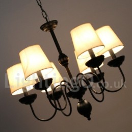 Lustre estilo vela contemporâneo retrô rústico de 6 luzes
