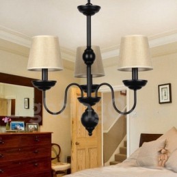 Lustre estilo vela contemporâneo retrô rústico de 3 luzes