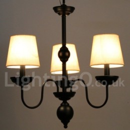 Lustre estilo vela contemporâneo retrô rústico de 3 luzes