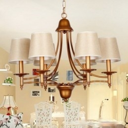 Lustre estilo vela estilo mediterrâneo retrô rústico de 6 luzes