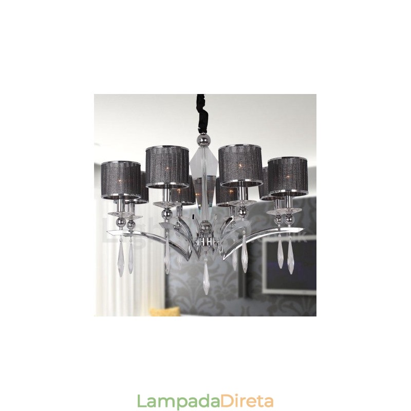 Lustre moderno e contemporâneo estilo vela de 8 luzes
