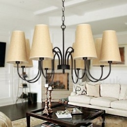 Lustre estilo vela retrô contemporâneo de 8 luzes