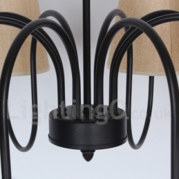 Lustre estilo vela retrô contemporâneo de 8 luzes