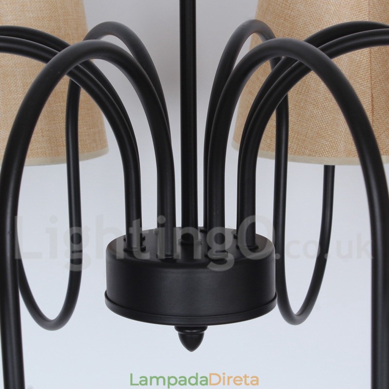 Lustre estilo vela retrô contemporâneo de 8 luzes