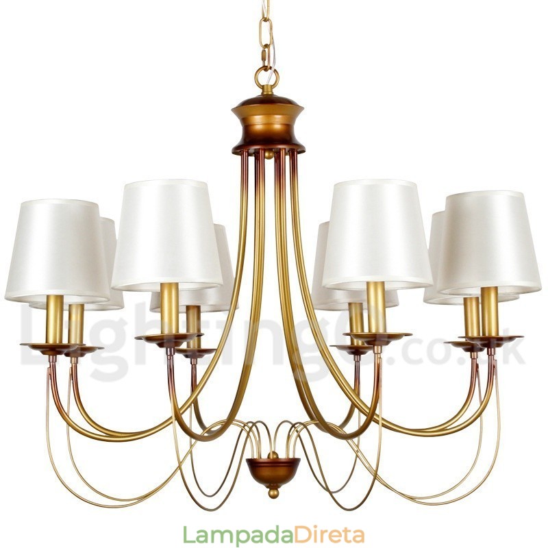 Lustre estilo vela contemporâneo moderno estilo mediterrâneo rústico de 8 luzes