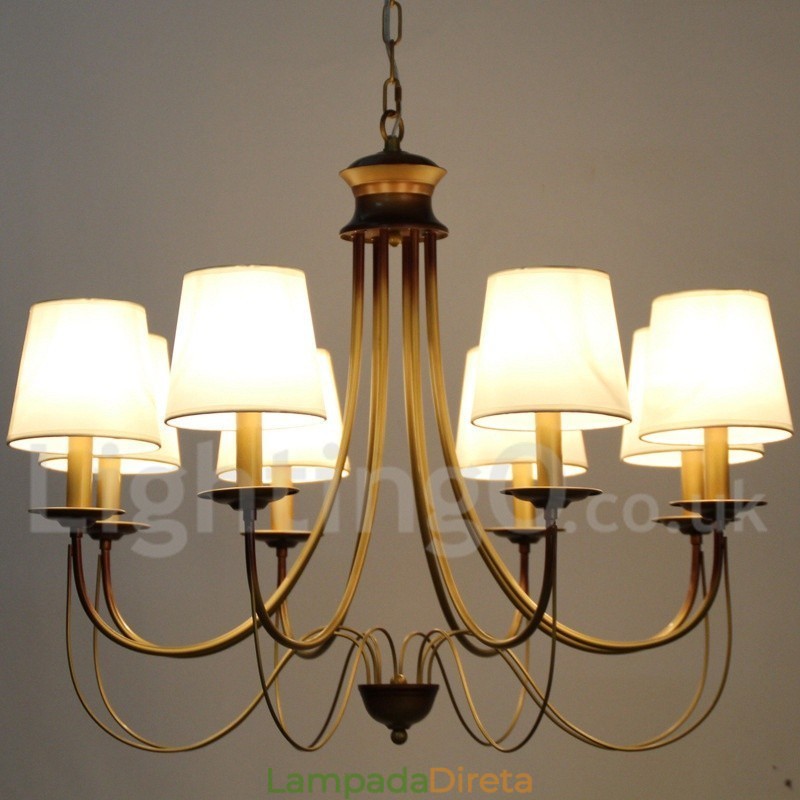 Lustre estilo vela contemporâneo moderno estilo mediterrâneo rústico de 8 luzes