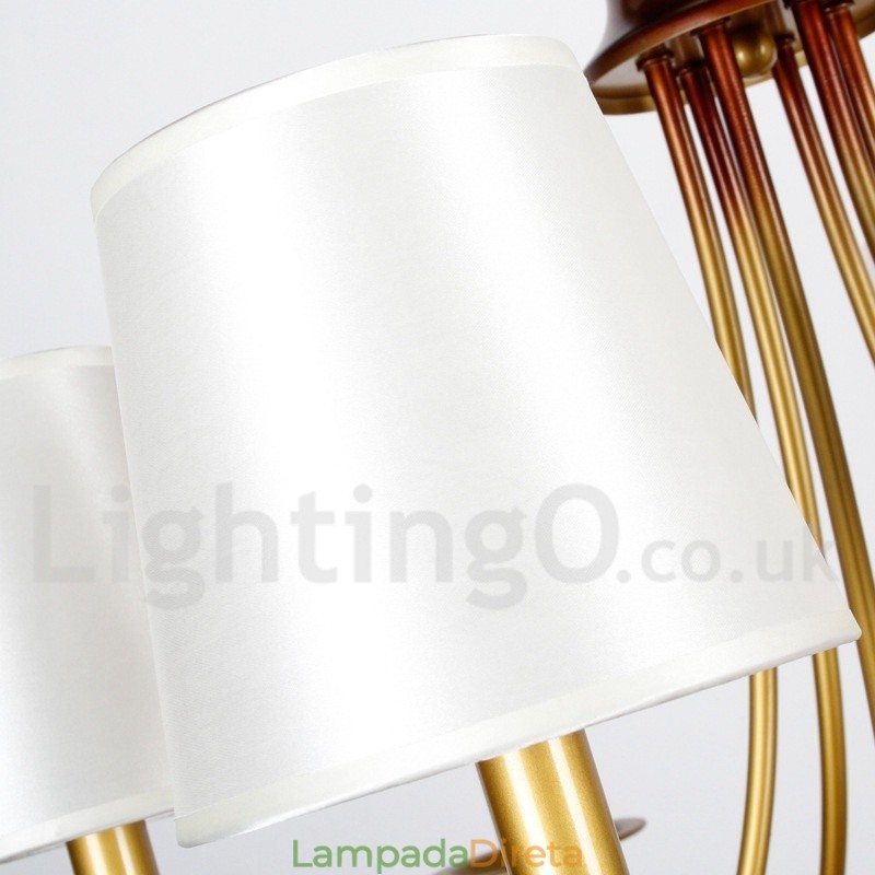 Lustre estilo vela contemporâneo moderno estilo mediterrâneo rústico de 8 luzes