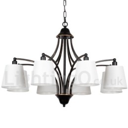 Lustre estilo vela contemporâneo retrô rústico de 8 luzes