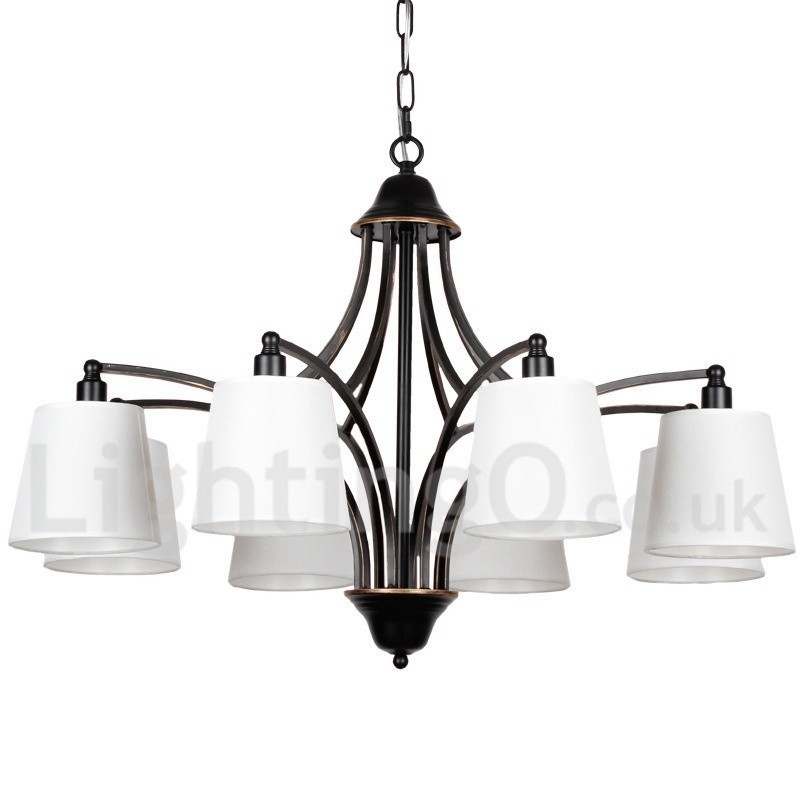 Lustre estilo vela contemporâneo retrô rústico de 8 luzes