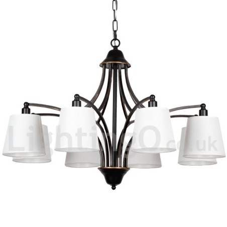 Lustre estilo vela contemporâneo retrô rústico de 8 luzes Lustre estilo vela contemporâneo retrô rústico de 8 luzes