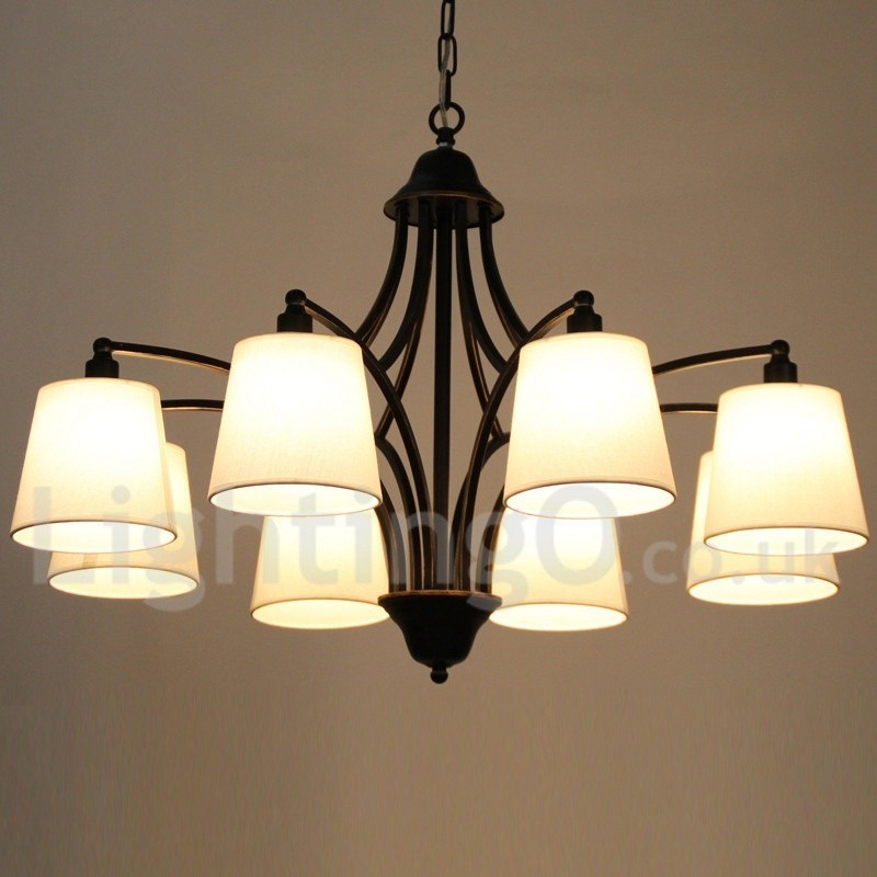 Lustre estilo vela contemporâneo retrô rústico de 8 luzes
