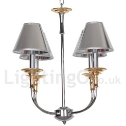 Lustre moderno contemporâneo estilo vela cromado de 4 luzes