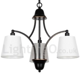 Lustre estilo vela contemporâneo retrô rústico de 3 luzes