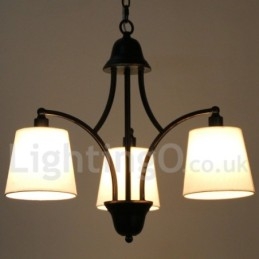 Lustre estilo vela contemporâneo retrô rústico de 3 luzes