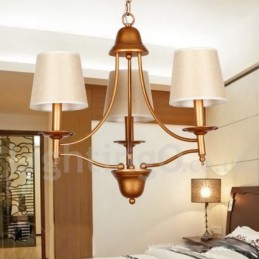 Lustre estilo vela estilo mediterrâneo retrô rústico de 3 luzes