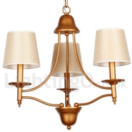 Lustre estilo vela estilo mediterrâneo retrô rústico de 3 luzes