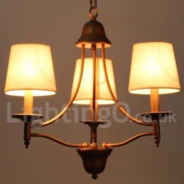 Lustre estilo vela estilo mediterrâneo retrô rústico de 3 luzes