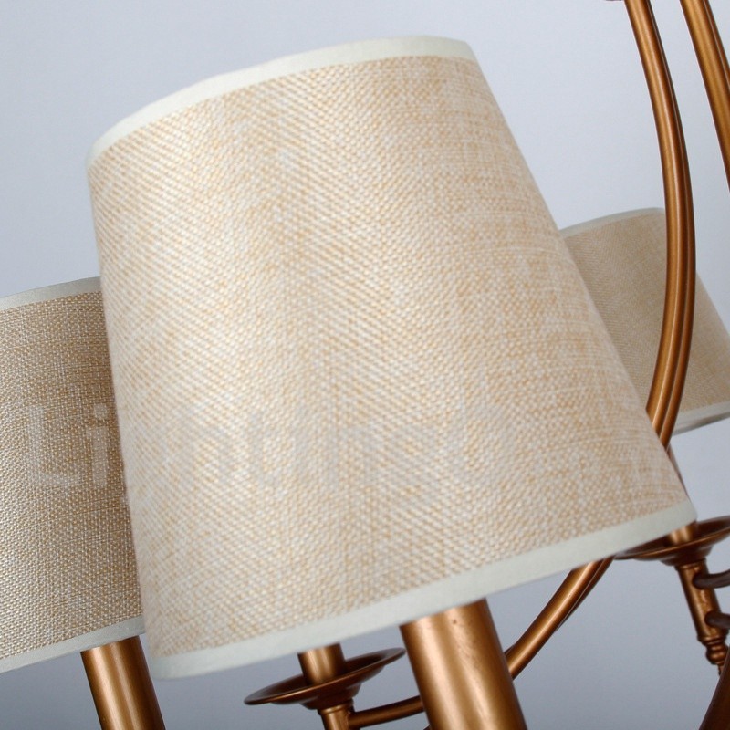 Lustre estilo vela estilo mediterrâneo retrô rústico de 3 luzes