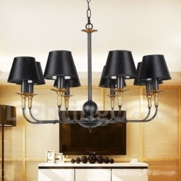 Lustre estilo vela rústica retrô de 8 luzes