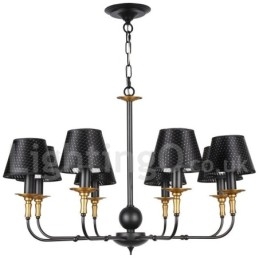 Lustre estilo vela rústica retrô de 8 luzes