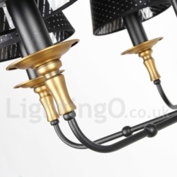 Lustre estilo vela rústica retrô de 8 luzes