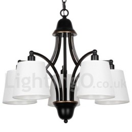 Lustre estilo vela contemporâneo retrô rústico de 5 luzes
