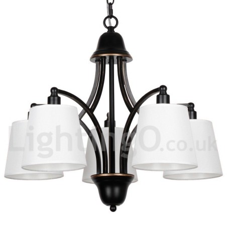Lustre estilo vela contemporâneo retrô rústico de 5 luzes Lustre estilo vela contemporâneo retrô rústico de 5 luzes