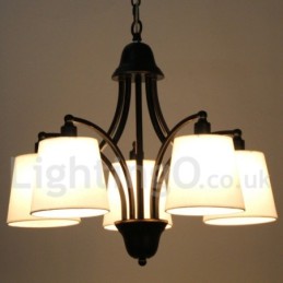 Lustre estilo vela contemporâneo retrô rústico de 5 luzes