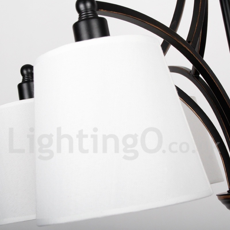 Lustre estilo vela contemporâneo retrô rústico de 5 luzes