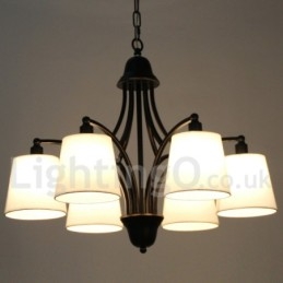 Lustre estilo vela contemporâneo retrô rústico de 6 luzes