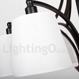 Lustre estilo vela contemporâneo retrô rústico de 6 luzes