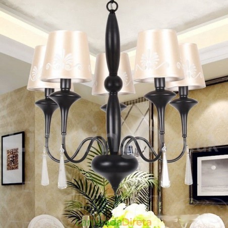 Lustre estilo vela estilo mediterrâneo de 5 luzes Lustre estilo vela estilo mediterrâneo de 5 luzes