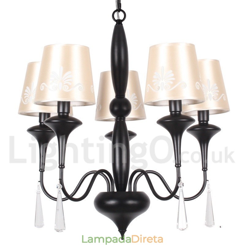 Lustre estilo vela estilo mediterrâneo de 5 luzes