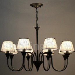 Lustre estilo vela preta retrô contemporâneo moderno rústico de 8 luzes