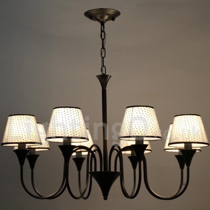 Lustre estilo vela preta retrô contemporâneo moderno rústico de 8 luzes
