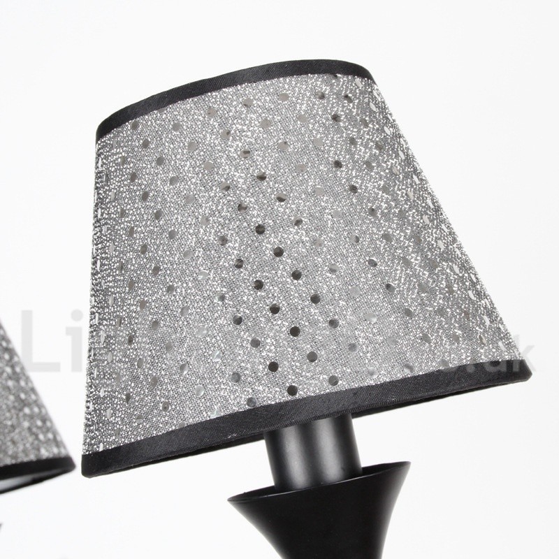 Lustre estilo vela preta retrô contemporâneo moderno rústico de 8 luzes