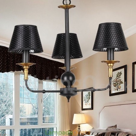 Lustre estilo vela rústica retrô de 3 luzes Lustre estilo vela rústica retrô de 3 luzes
